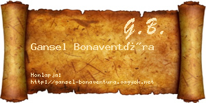 Gansel Bonaventúra névjegykártya